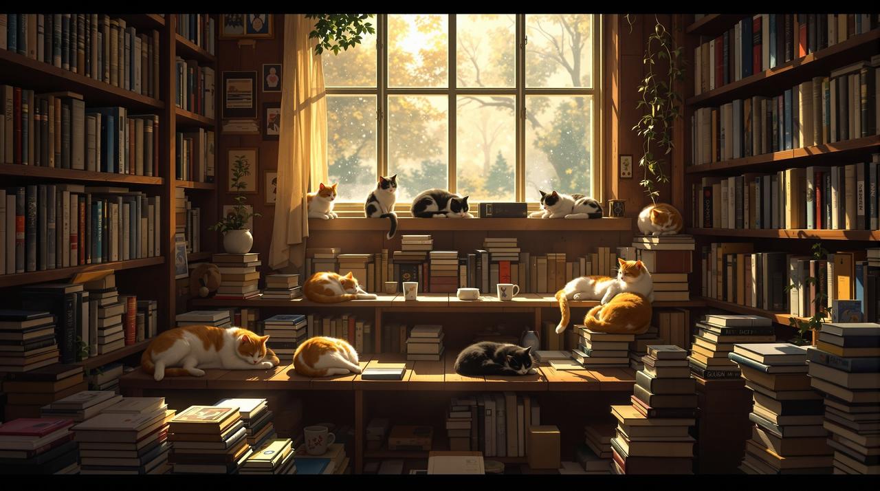 百灵短剧猫与老书店 百灵短剧治愈动画作品《猫与老书店》 - 温情日常